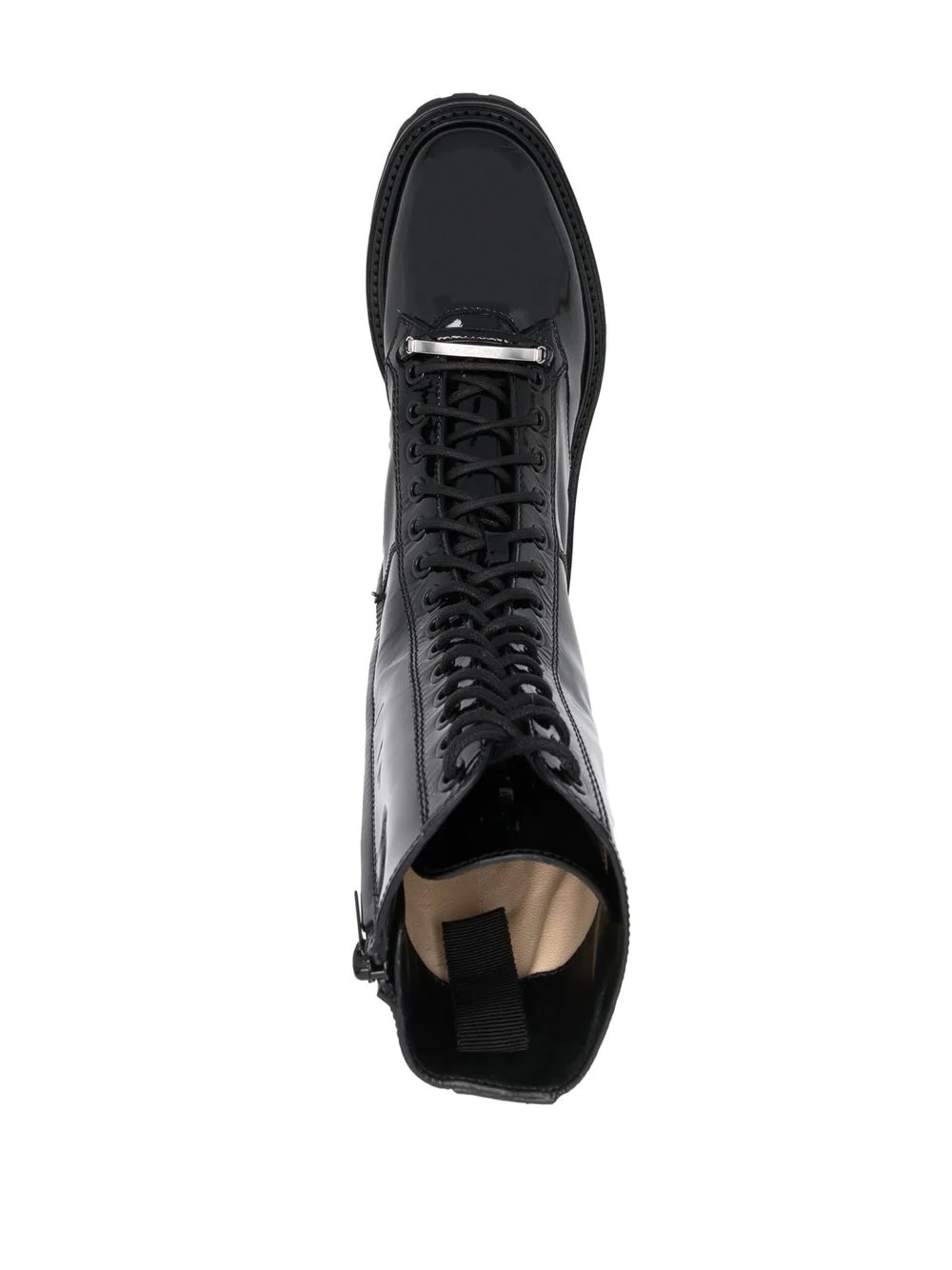 lace-up patent-leather boots - 4