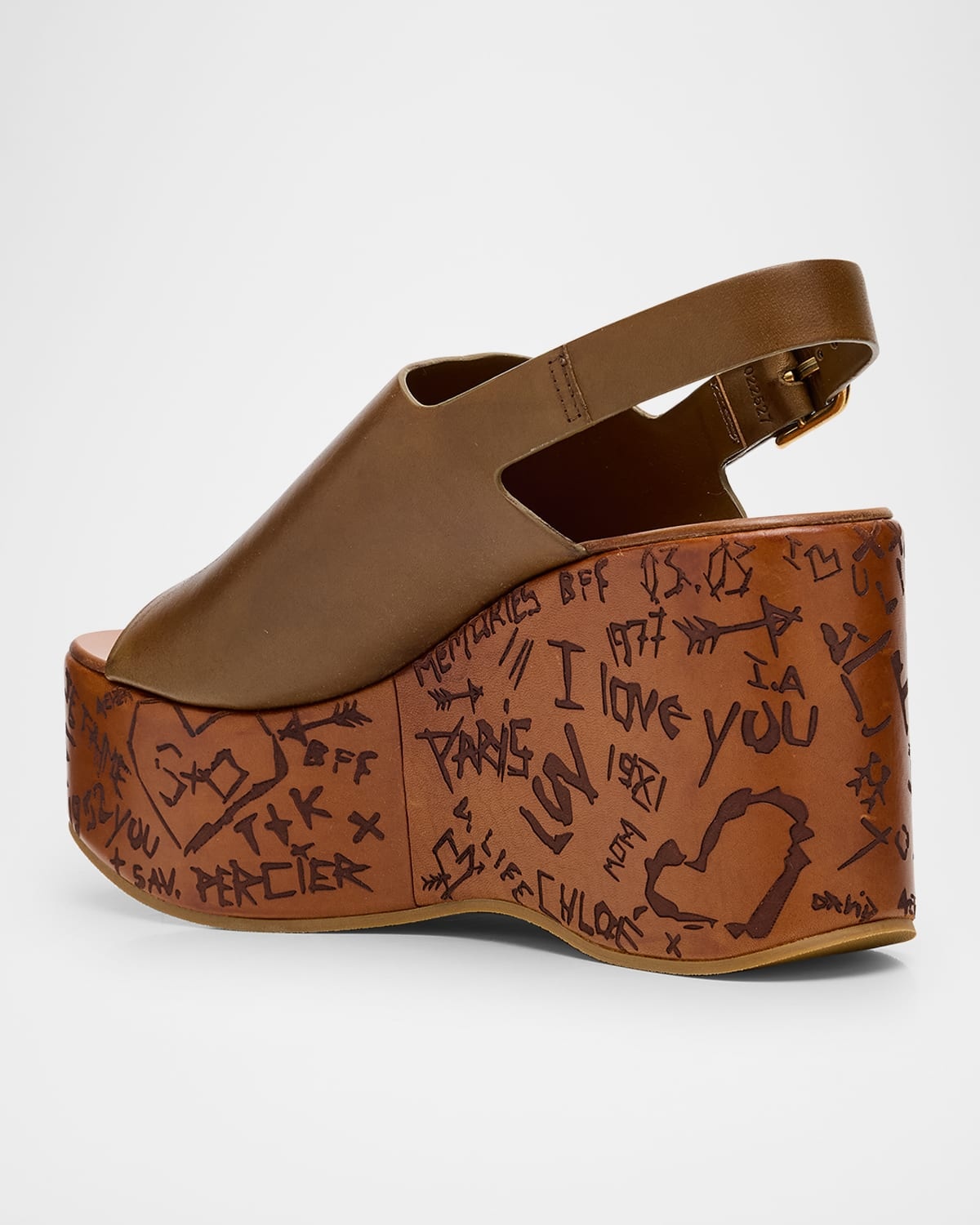 Maxime Leather Slingback Platform Sandals - 4