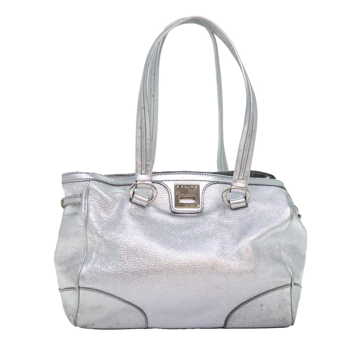 CELINE Tote Bag Leather Silver - 13