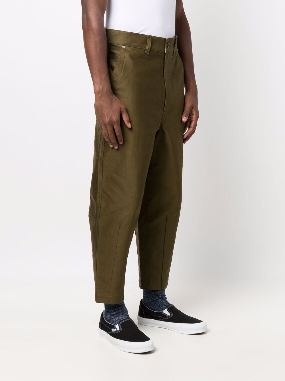 drop-crotch tapered trousers - 3