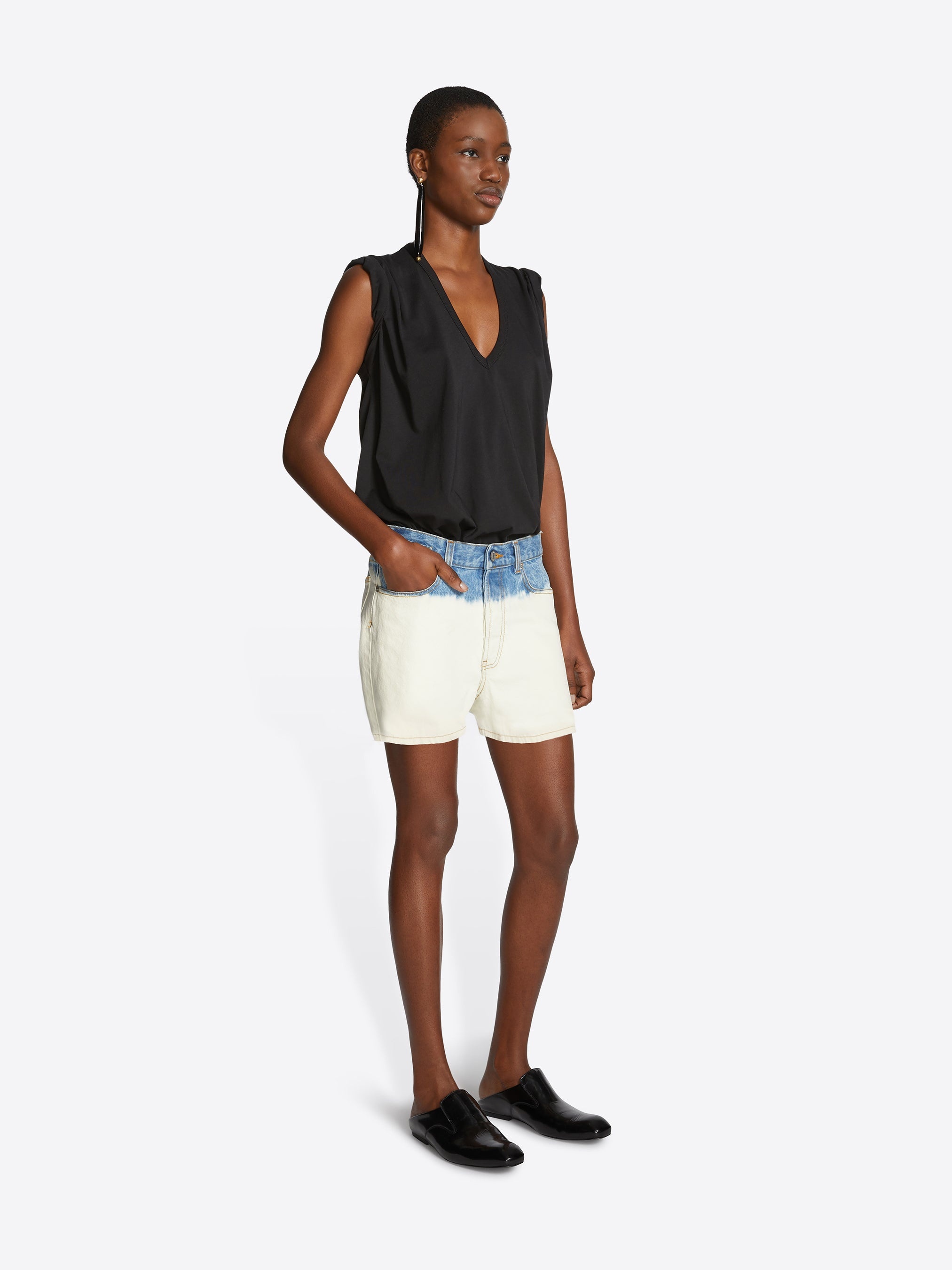 BLEACH DENIM SHORTS - 3