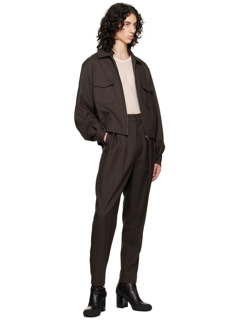 RANDOM IDENTITIES Brown Pleated Trousers outlook