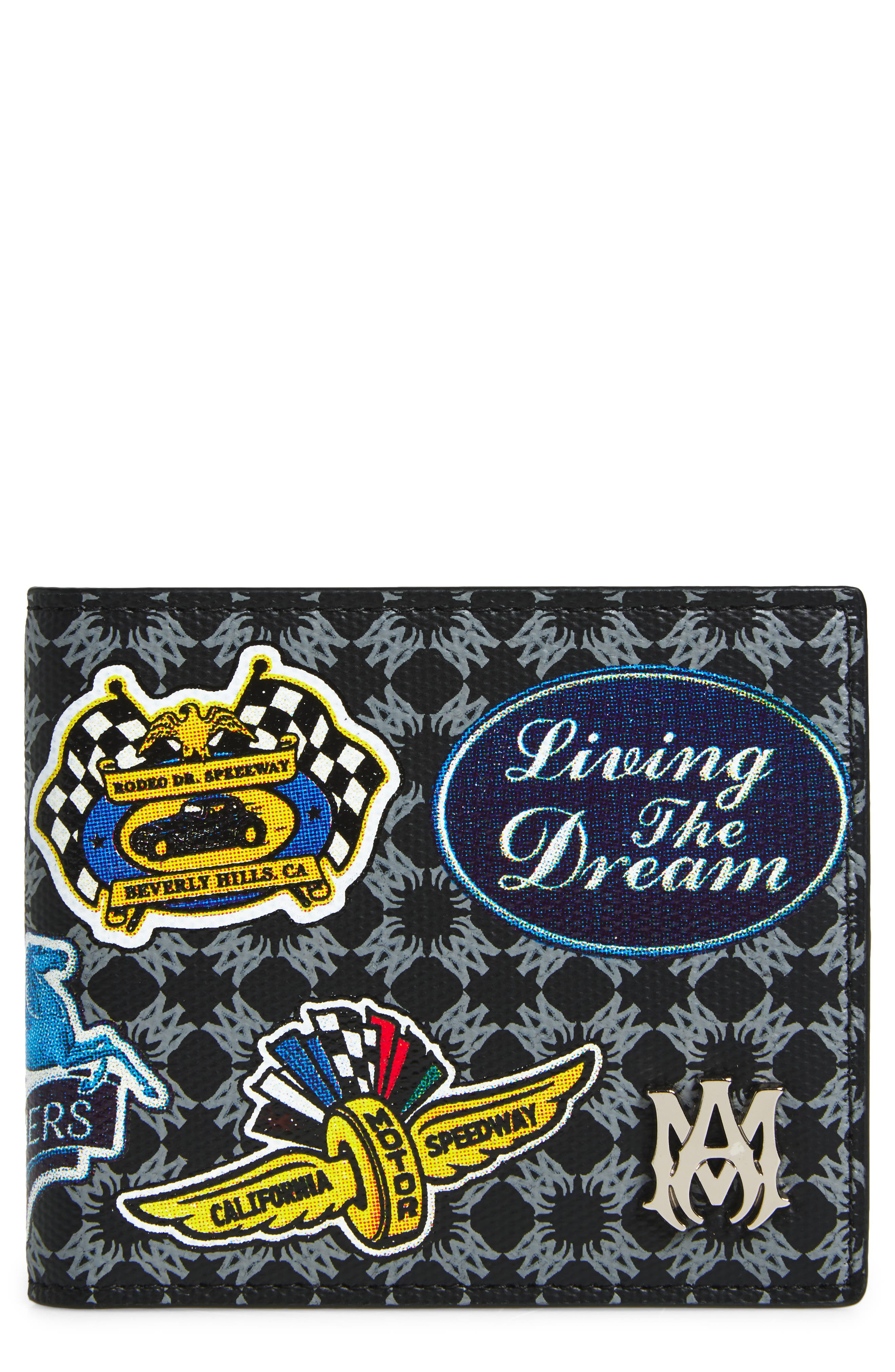AMIRI Station Patch Coated Canvas Bifold Wallet in Black at Nordstrom - 1