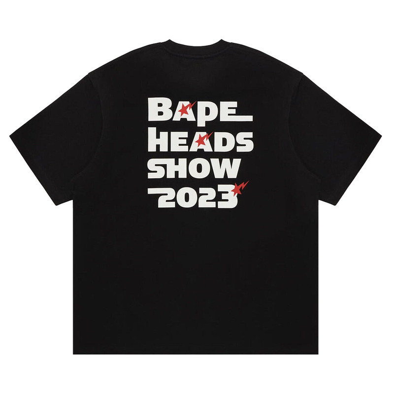 A BATHING APE® BAPE Heads Show Bape Relaxed Fit Tee 'Black' outlook