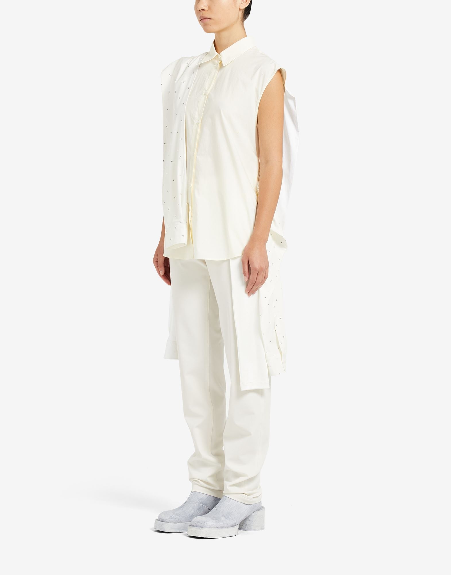 Button-up shirt with hanging sleeves - 5