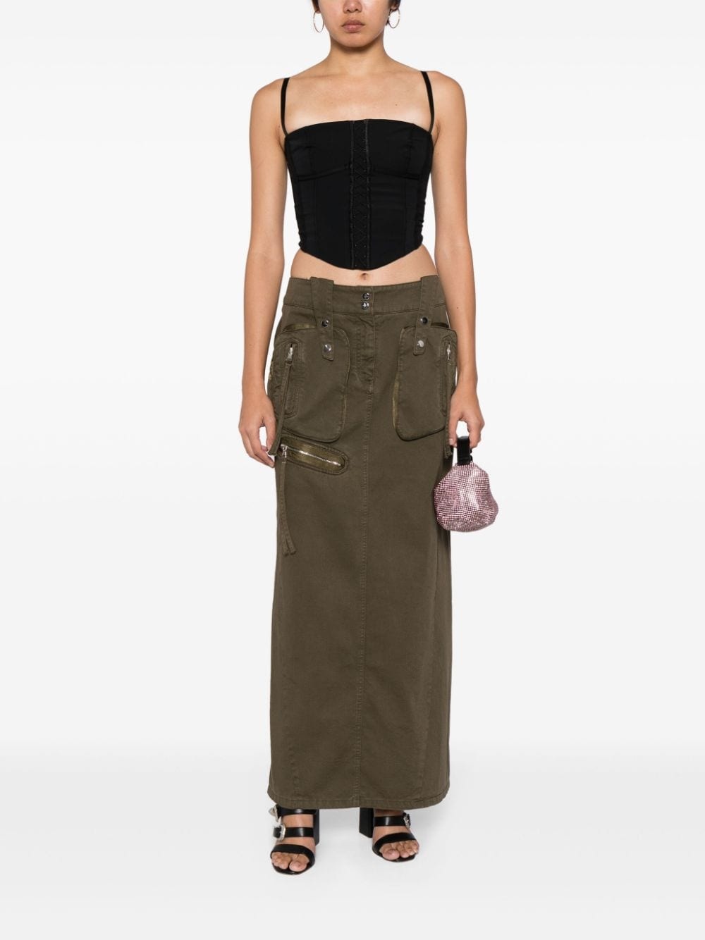 mid-rise cotton maxi skirt - 2