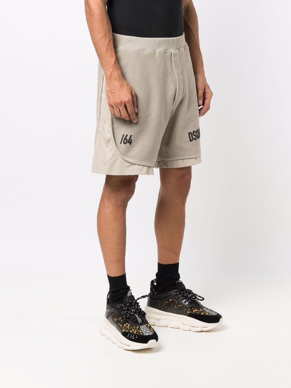 logo-print track shorts - 3