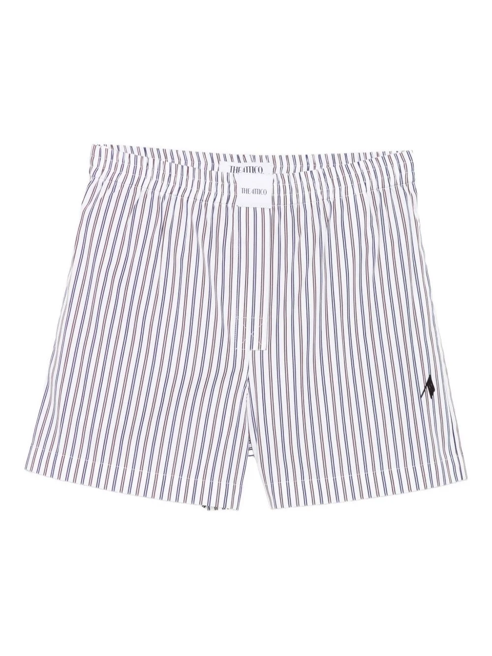 The Attico Women Striped Cotton Shorts - 1