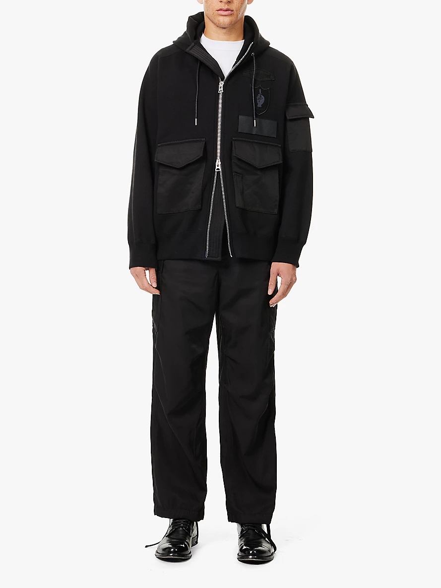 Sacai x Spiewak buttoned-pockets straight-leg relaxed-fit woven-blend trousers - 2