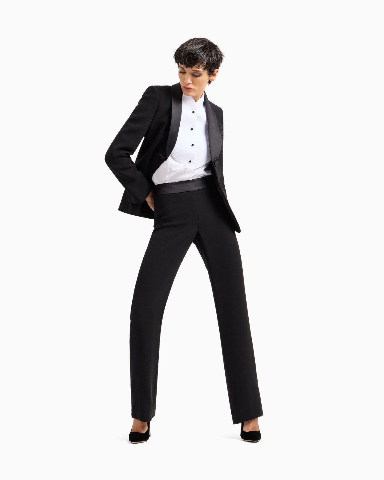 Pure silk crêpe tuxedo - 2