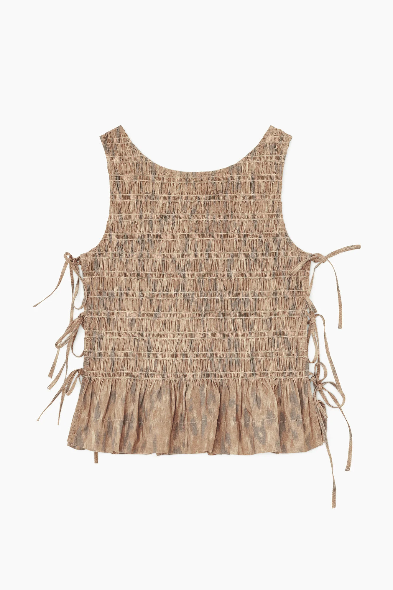 SMOCK TOP IN PRINTED STRETCH - 1