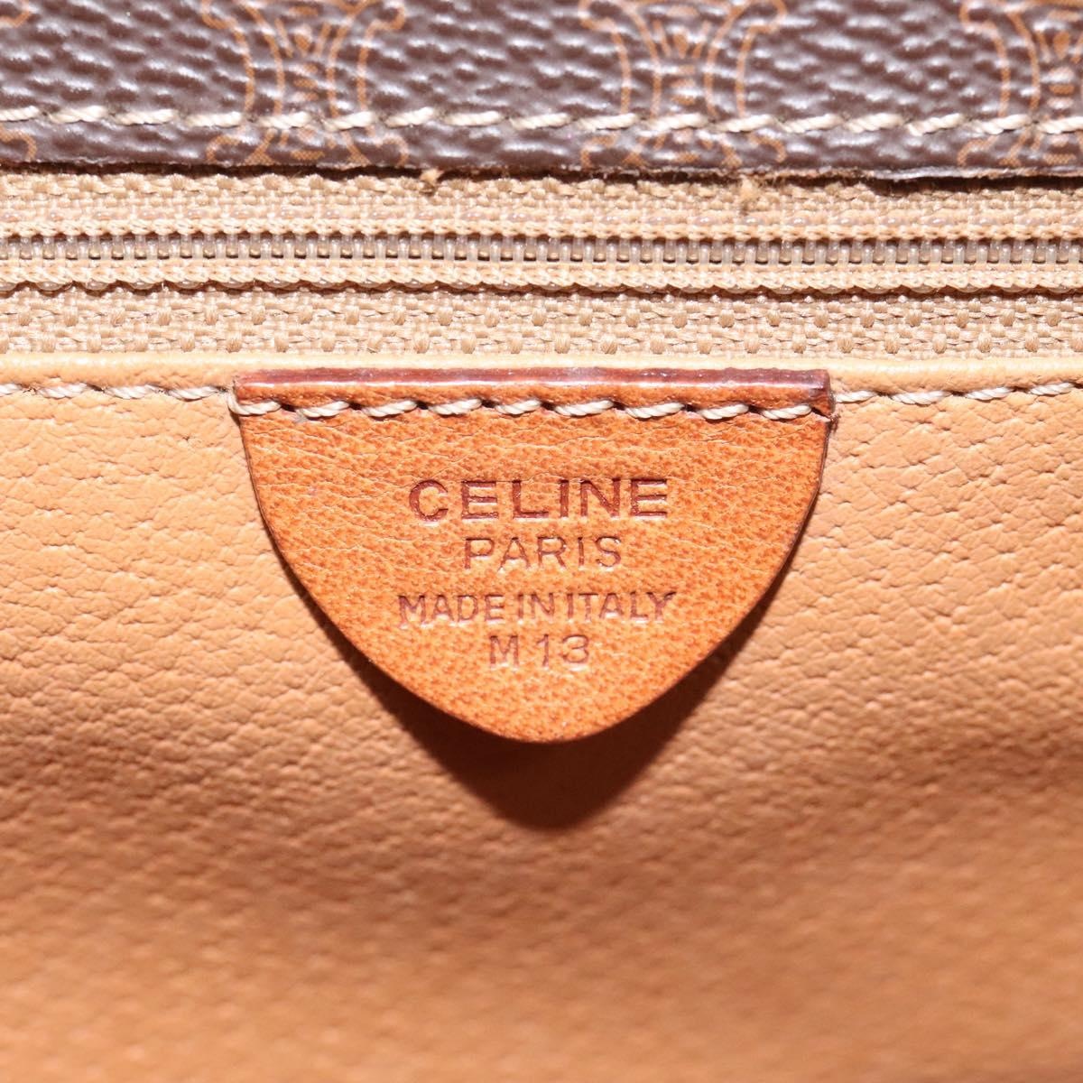 CELINE Macadam Canvas Shoulder Bag Pvc Leather Brown - 12