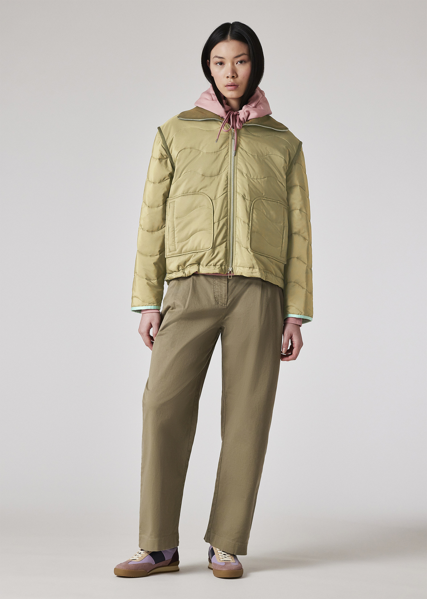 Women's Khaki Quilt Jacket - 6