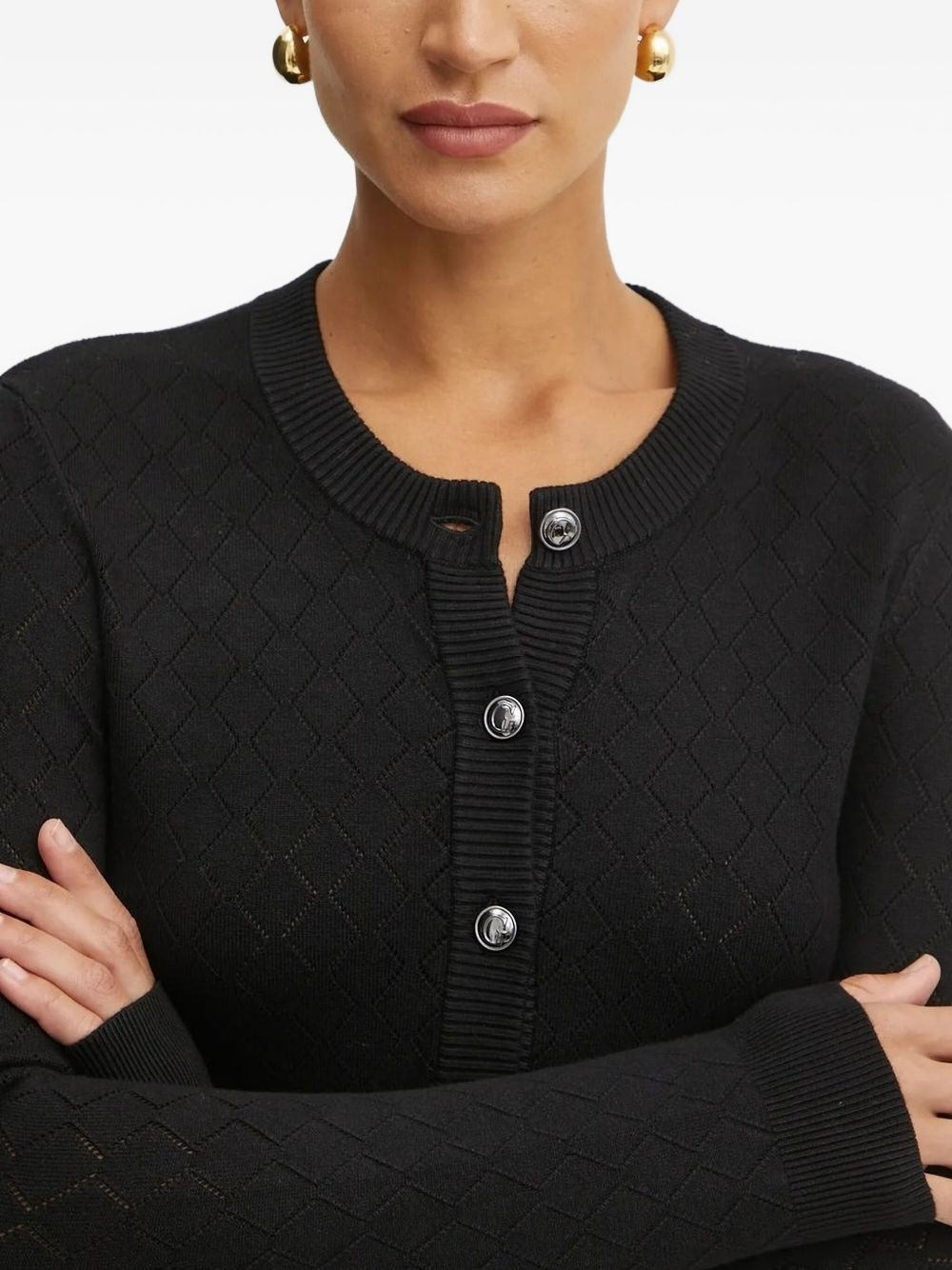 diamond-pattern cardigan - 3