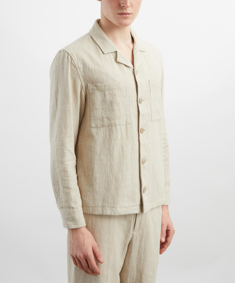 Wax London Aldred Natural Linen-Cotton Overshirt outlook