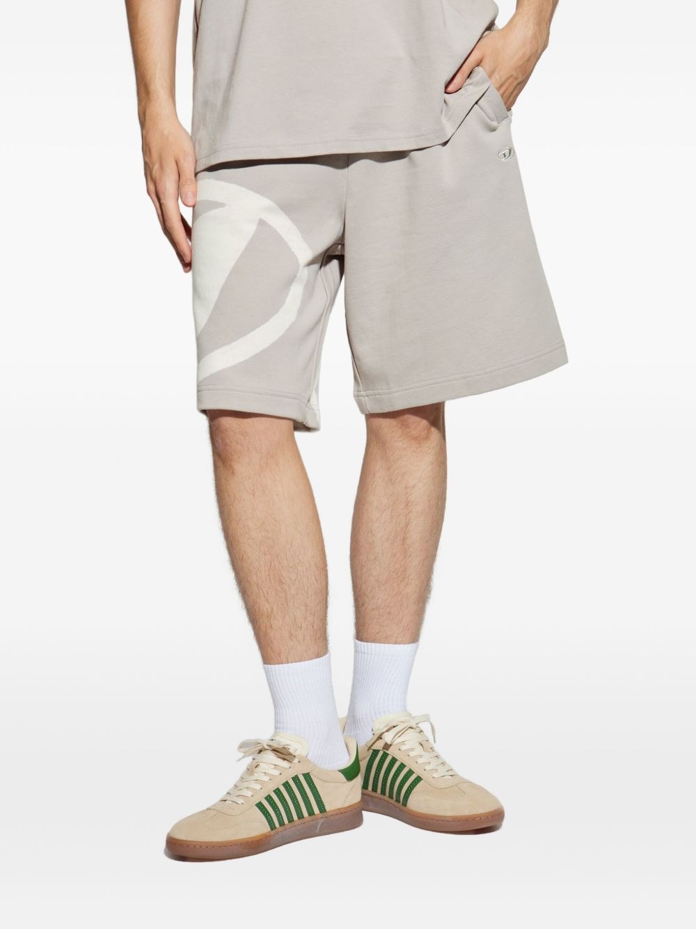Crow logo-print drawstring shorts - 3