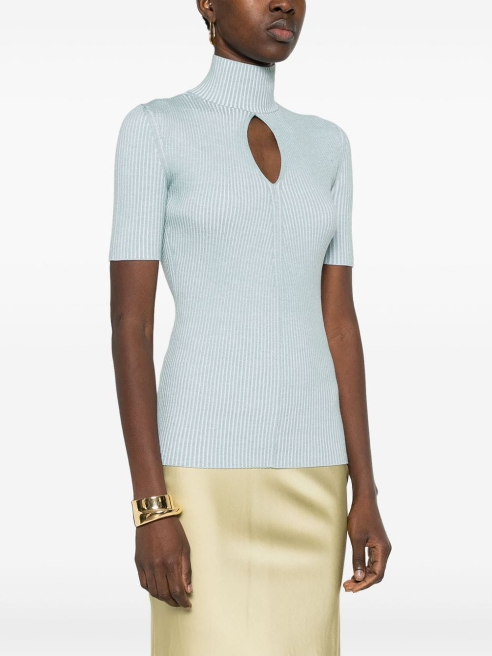 cut-out detail knitted top - 3