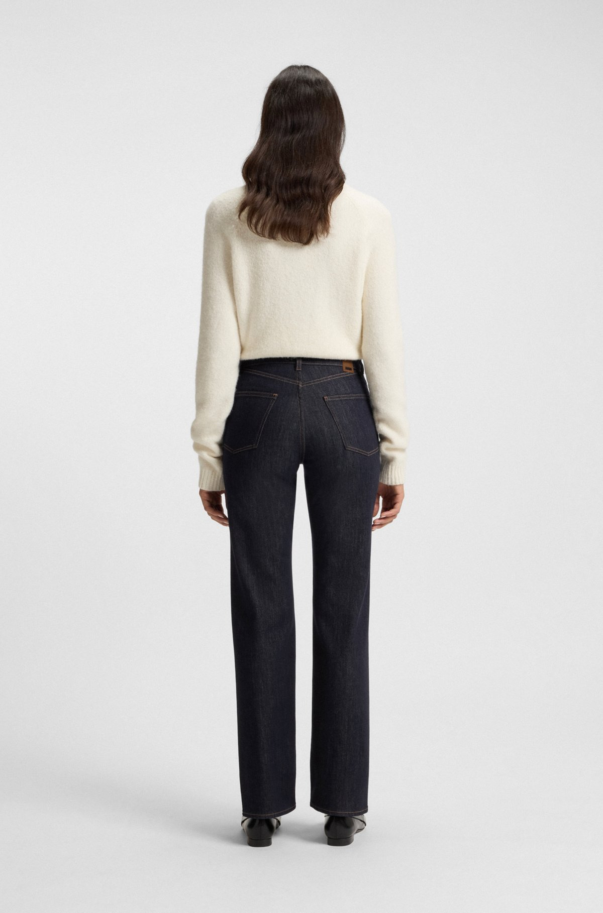 SLIM-FIT JEANS IN WASHED INDIGO STRETCH DENIM - 4