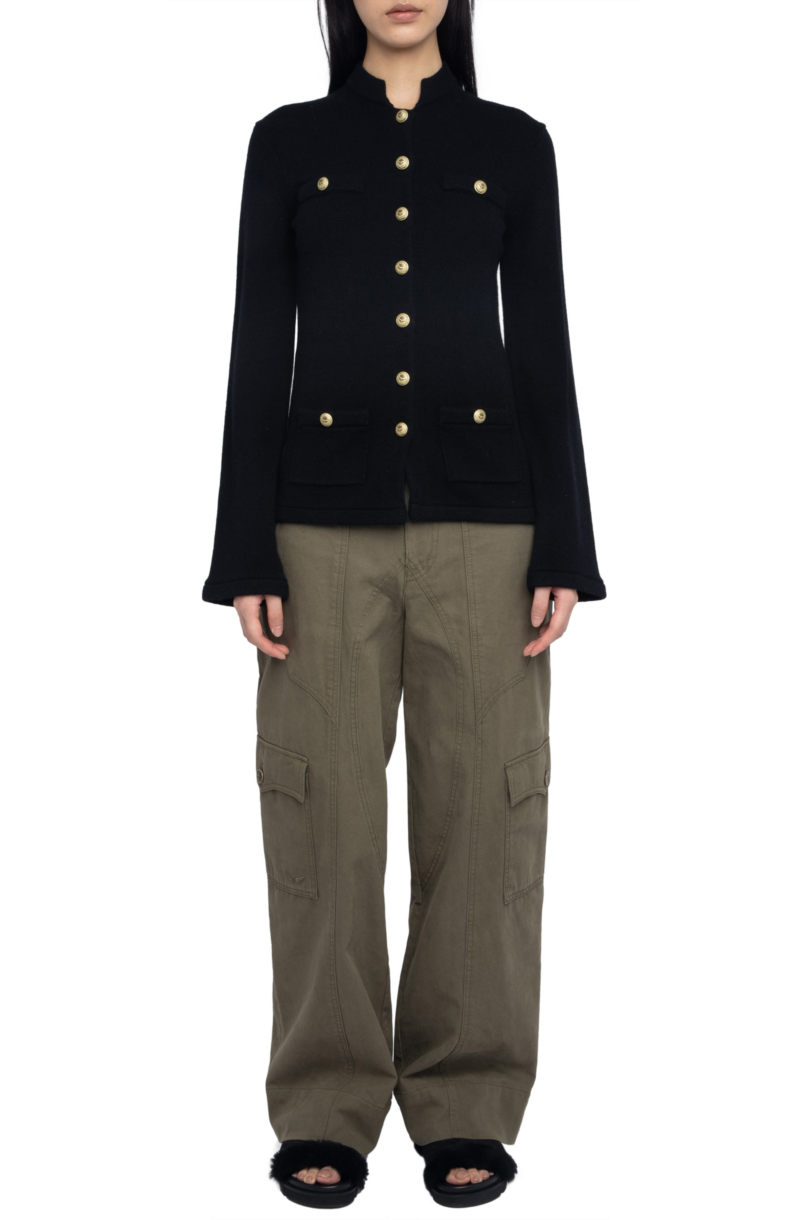 Zadig & Voltaire Lucy Wool & Cashmere Cardigan in Black at Nordstrom - 6
