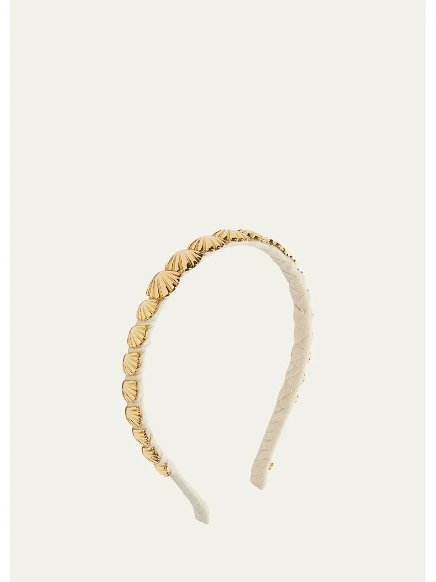 Golden Shell Wrapped Slim Headband - 1
