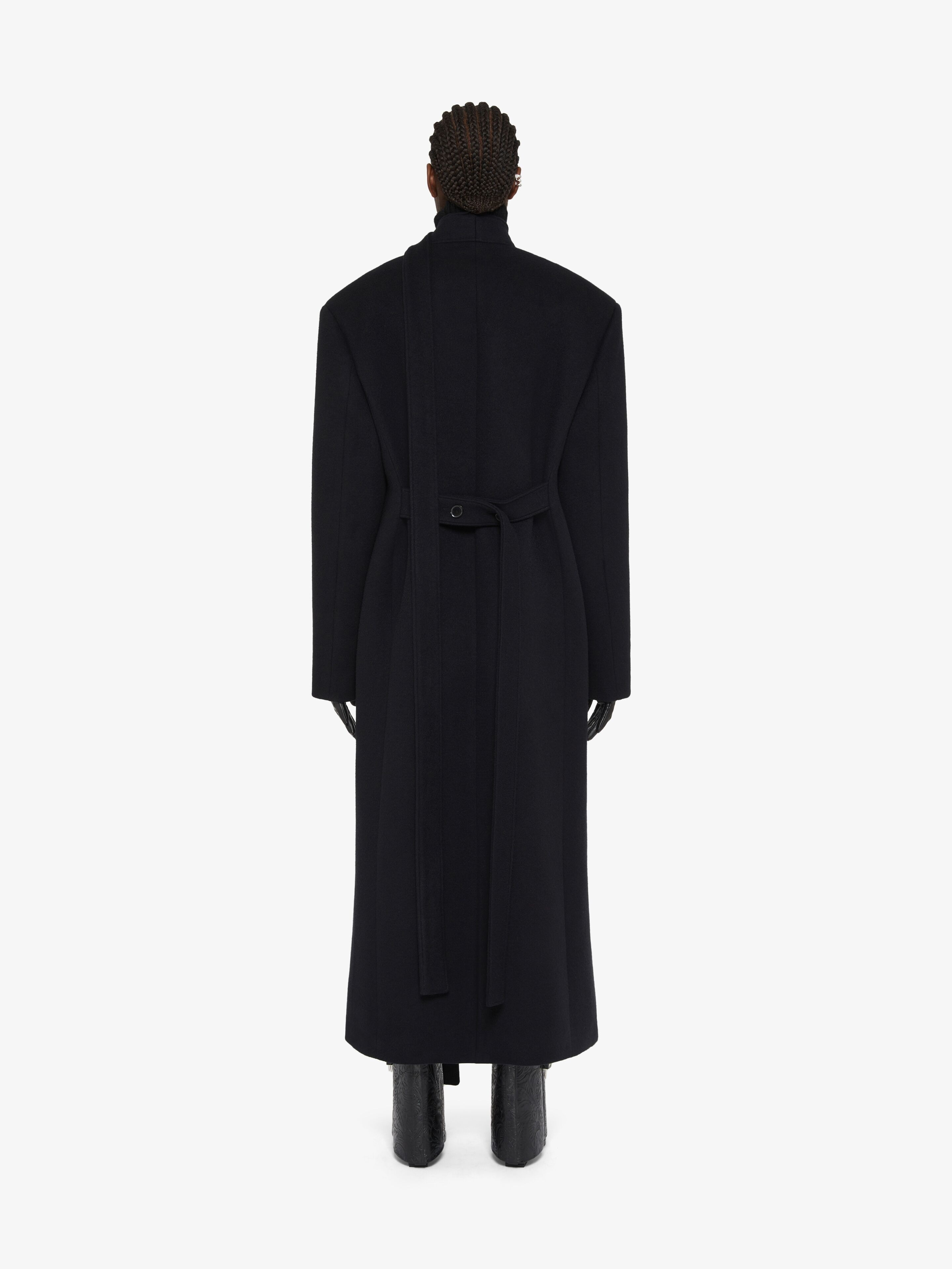 COAT IN DOUBLE FACE CASHMERE WITH SCARF - 4