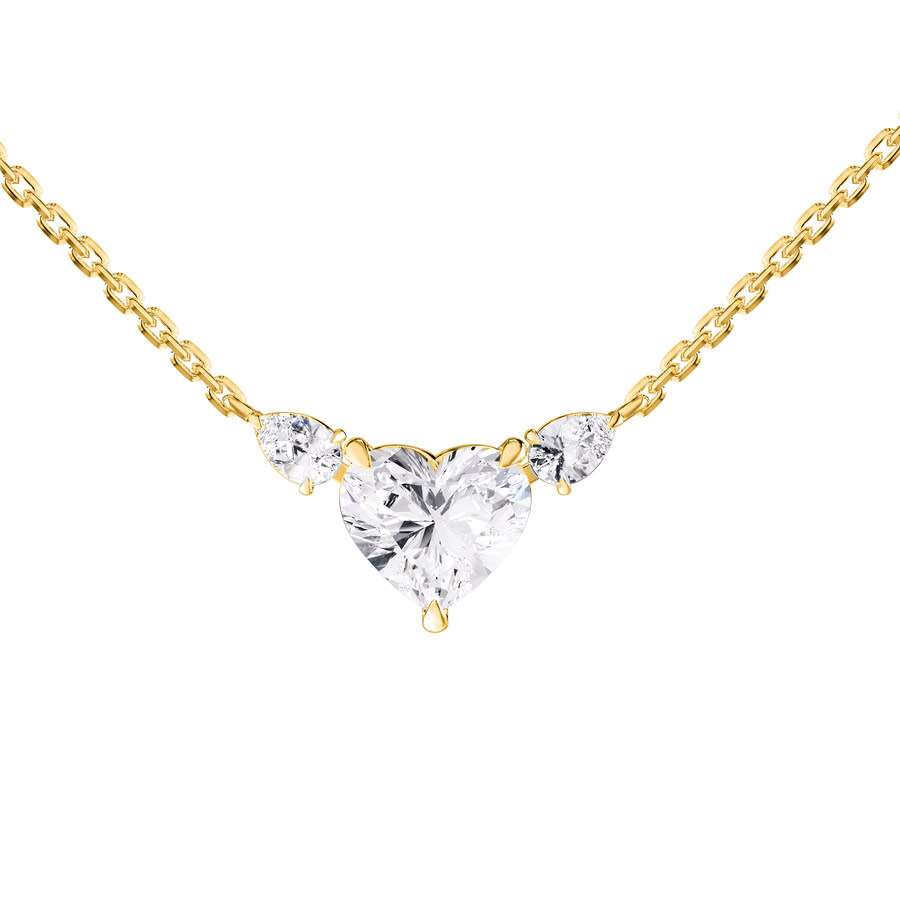 Diamond2Deal - Diamond2Deal 925 Sterling Silver 3.15 Ct Heart shape Lab Grown Diamond Heart Pendant Necklace 18" VV - 1