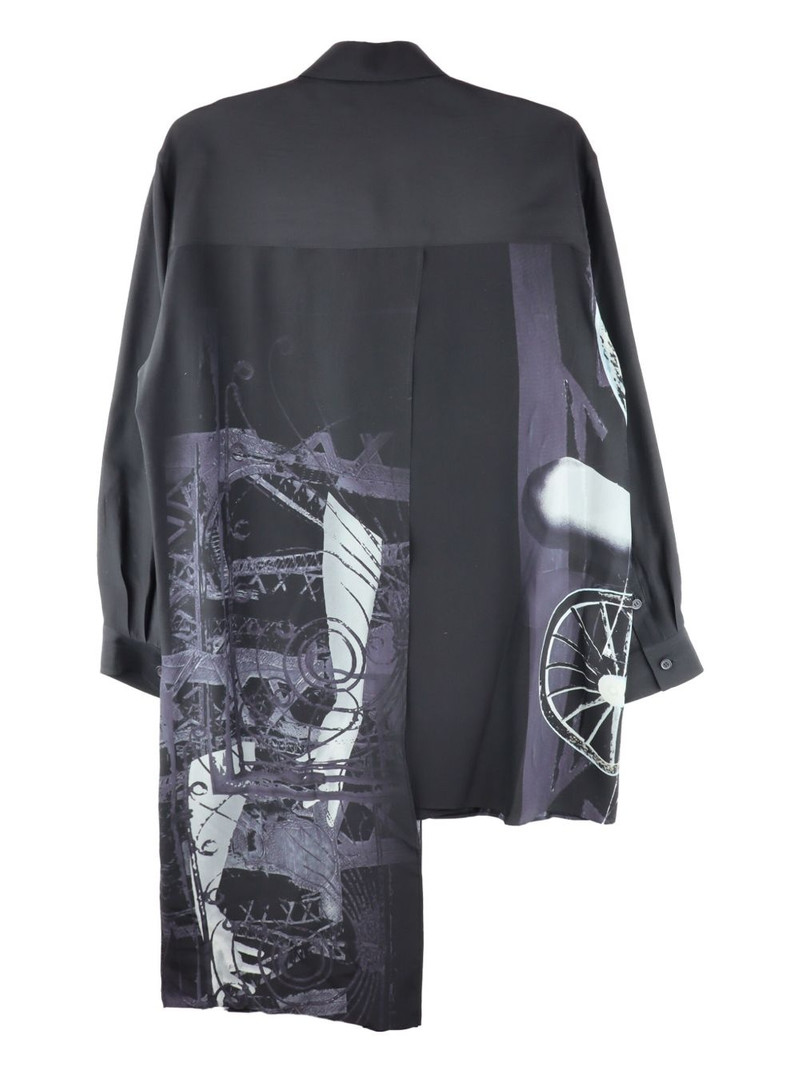 Yohji Yamamoto graphic-print overshirt outlook