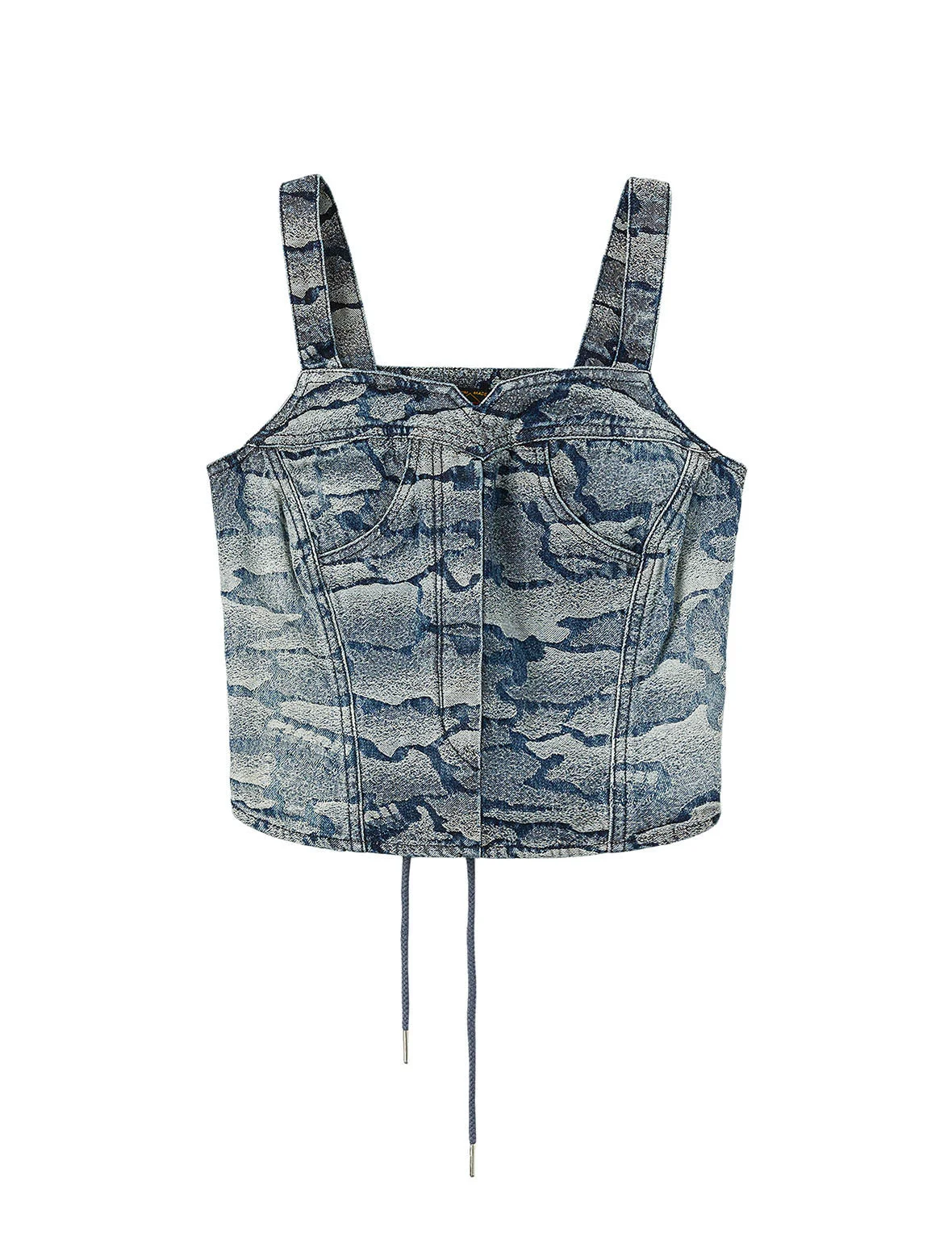 Allover Ishigaki Camouflage Jacquard Fashion Fit Denim Corset - 1