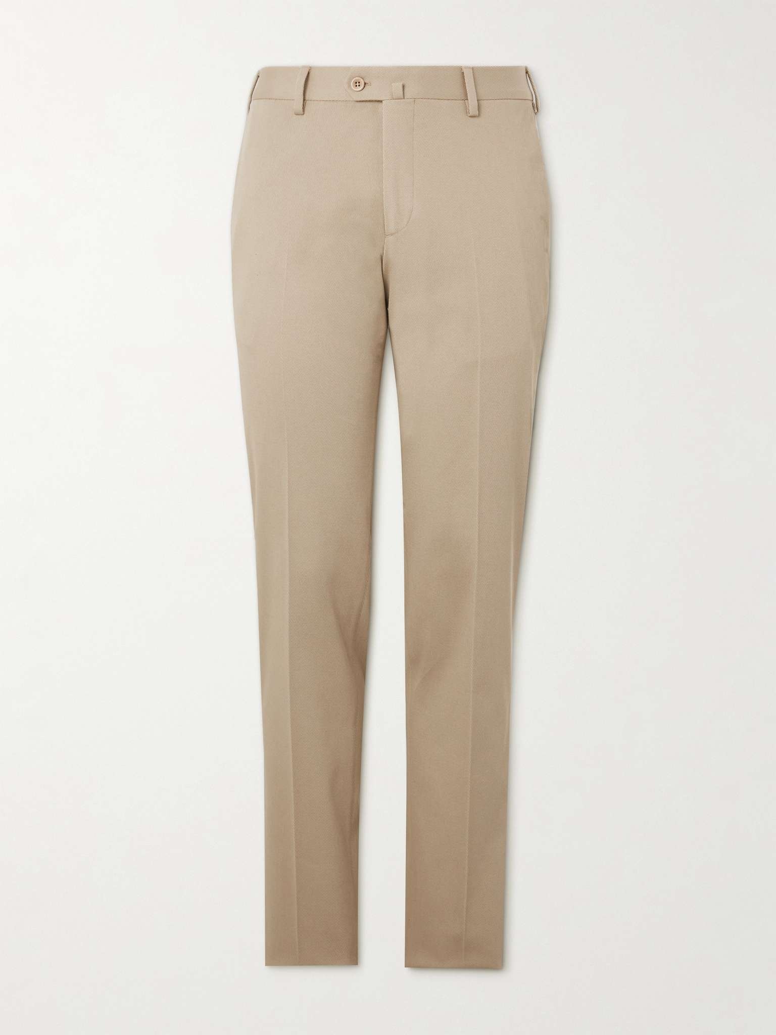 Slim-Fit Tapered Stretch-Cotton Twill Trousers - 1