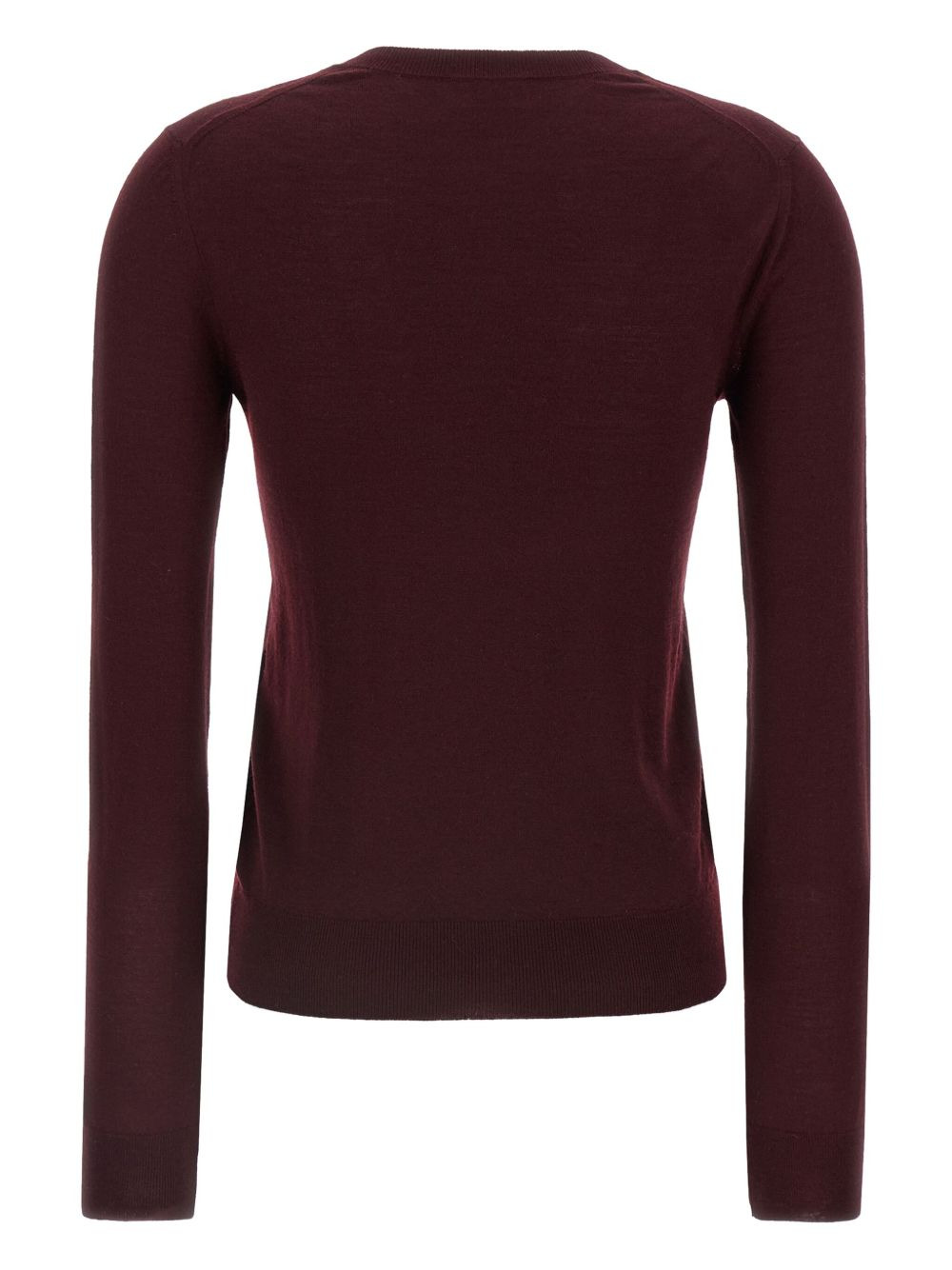 plunge-neck cuffed-sleeve sweater - 2
