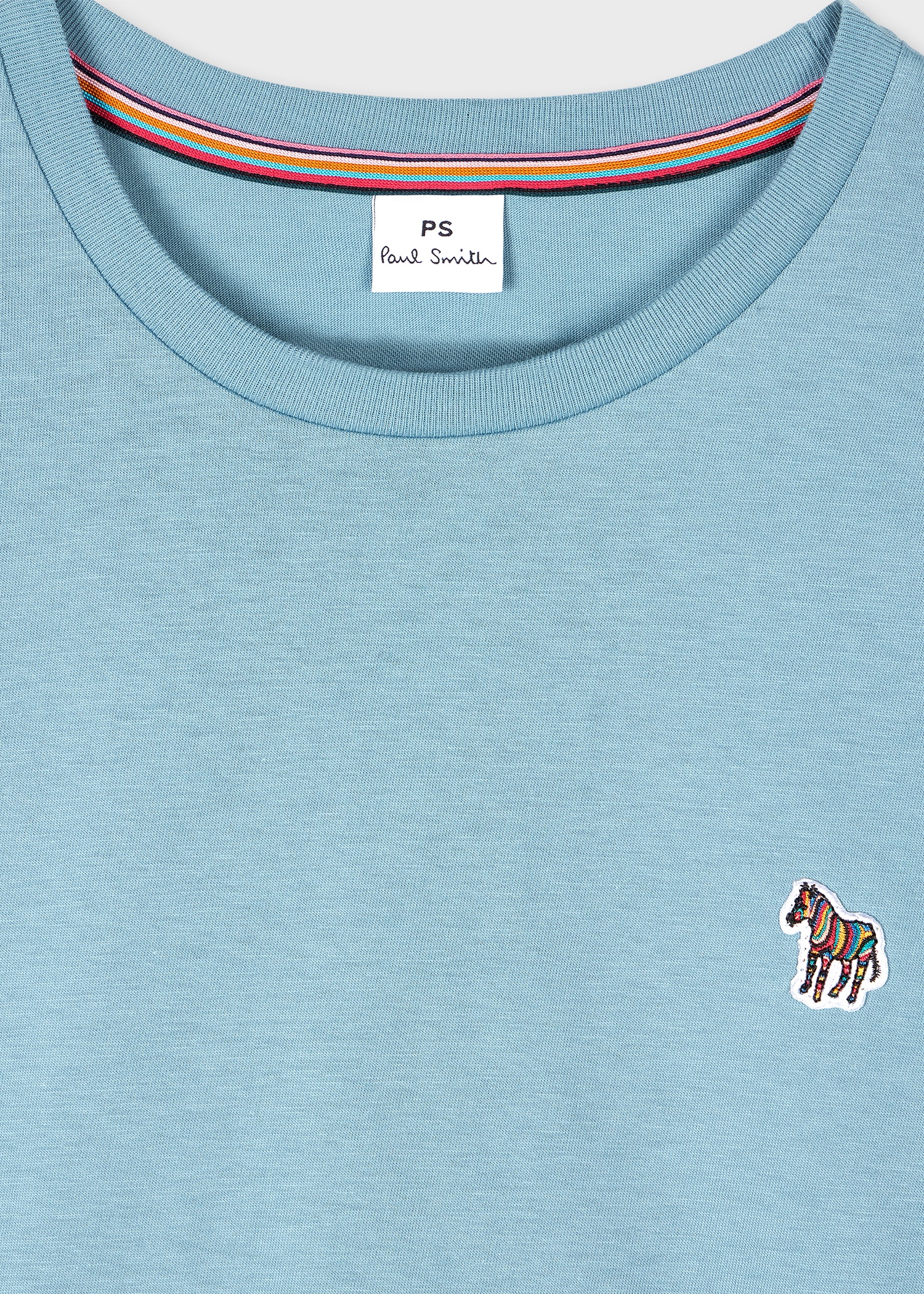 Women's Steel Blue Zebra Logo Cotton T-Shirt - 2