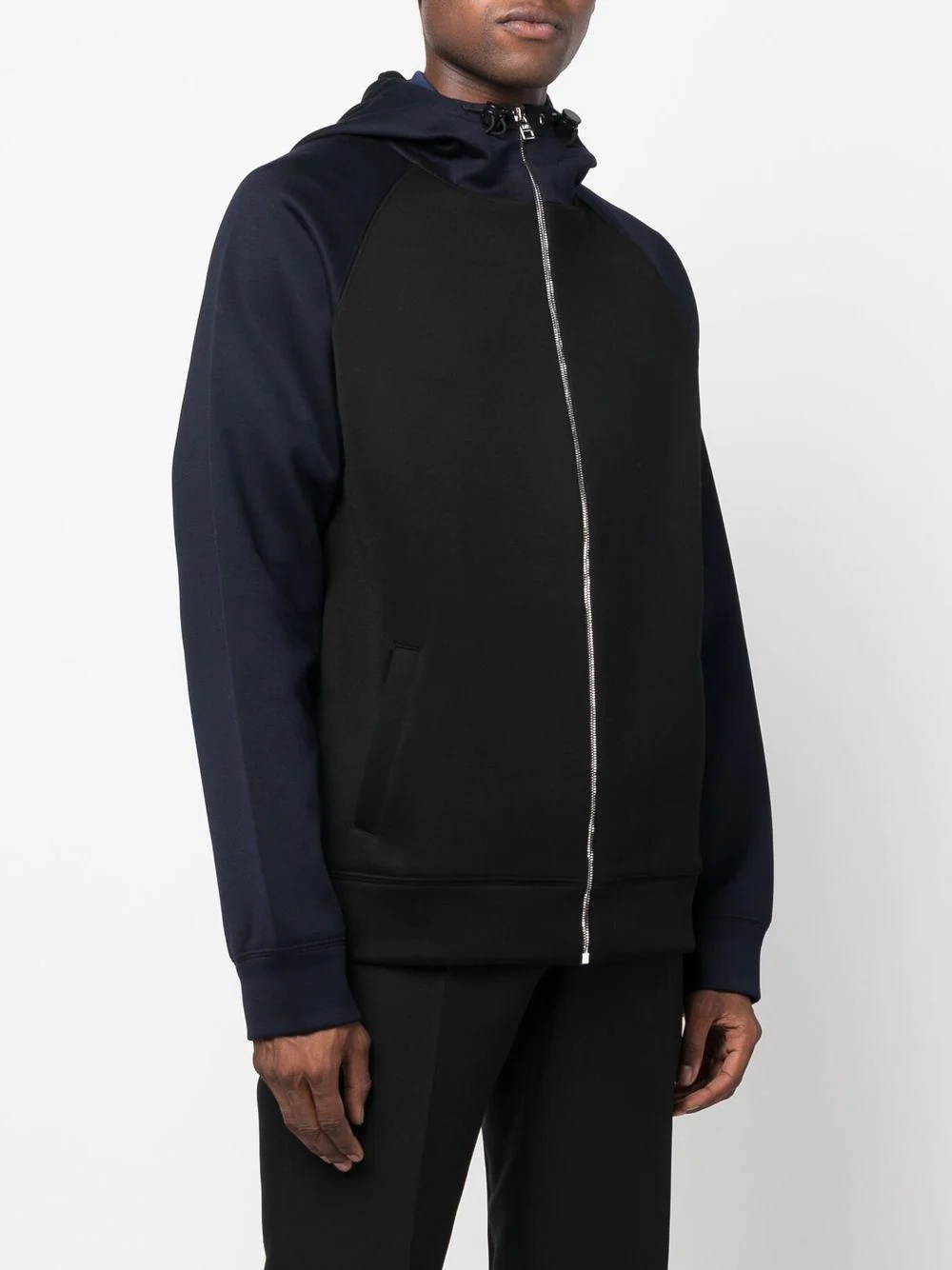 colour-block zip-up hoodie - 4