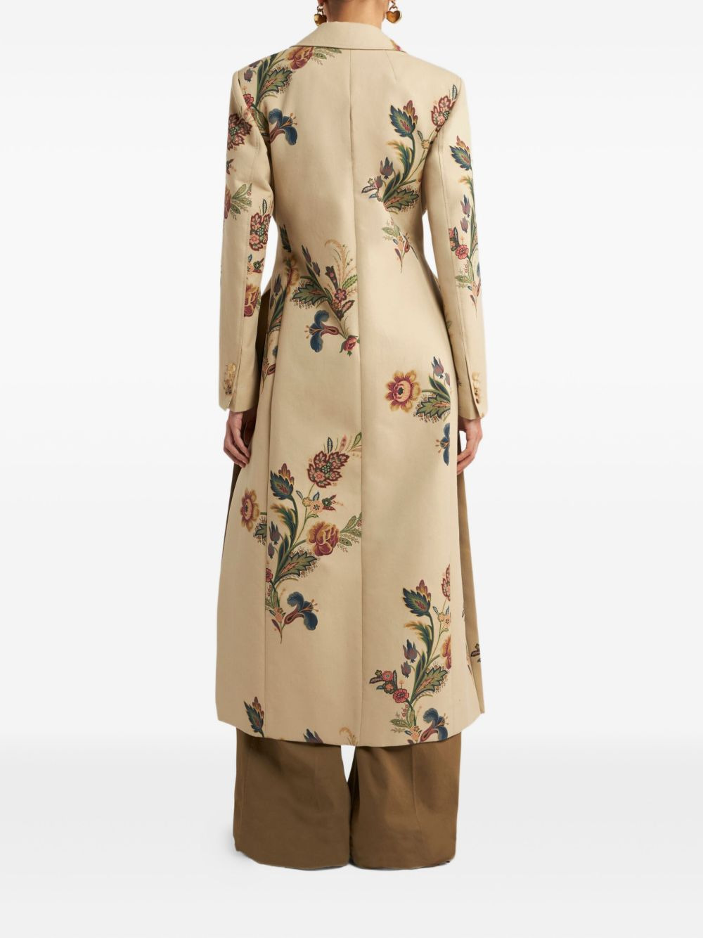 floral-print belted coat - 3
