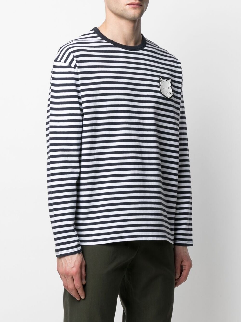 fox-patch striped T-shirt - 3