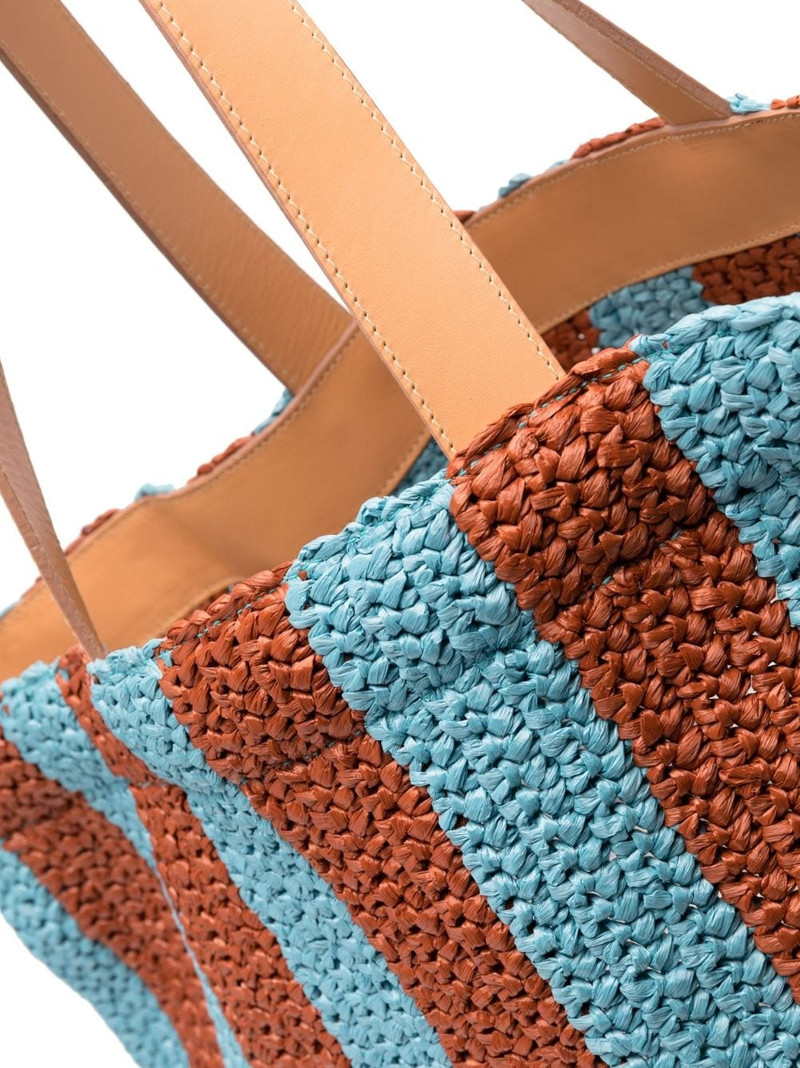 Riviera striped raffia tote bag 4