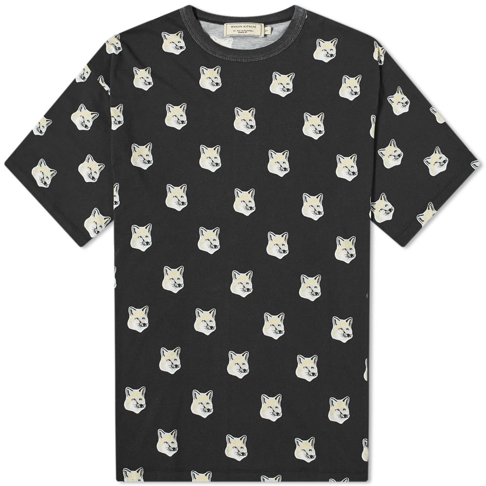 Maison Kitsuné All-Over Pastel Fox Head Tee - 1