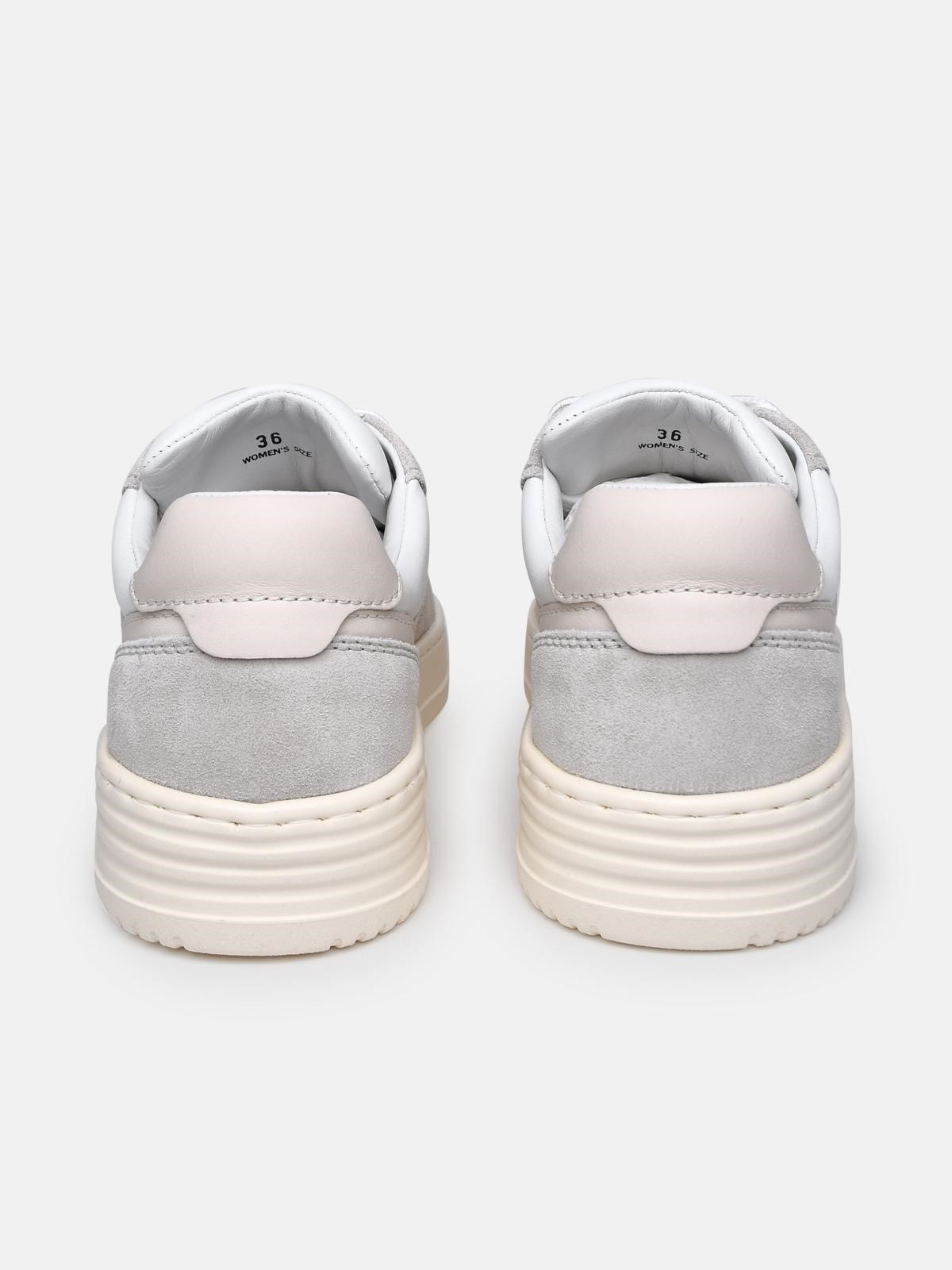 Two-color leather sneakers - 4