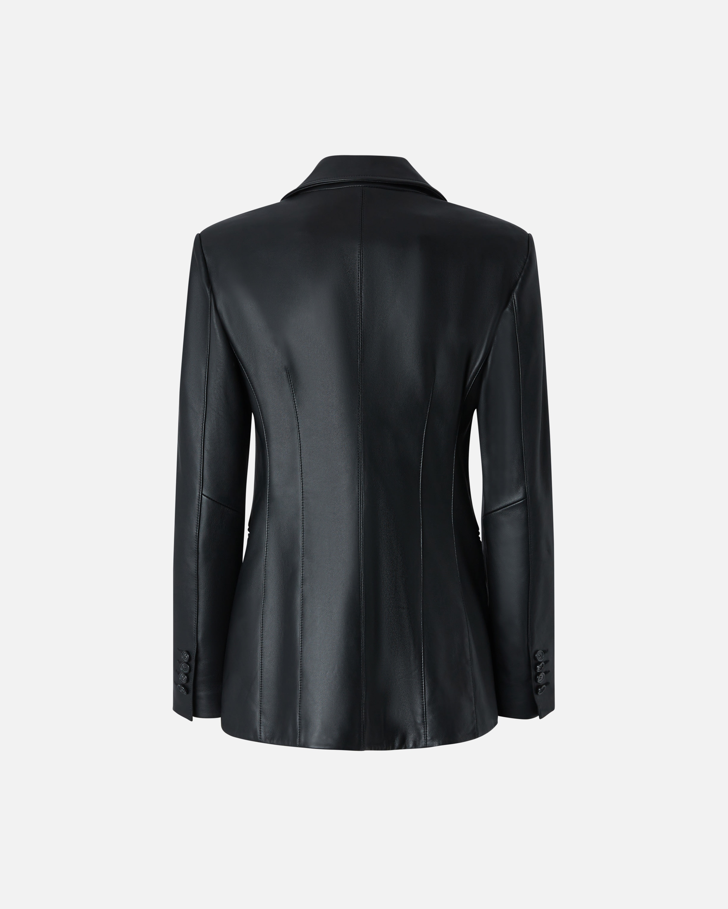 SINGLE-BREASTED NAPPA LEATHER BLAZER - 6