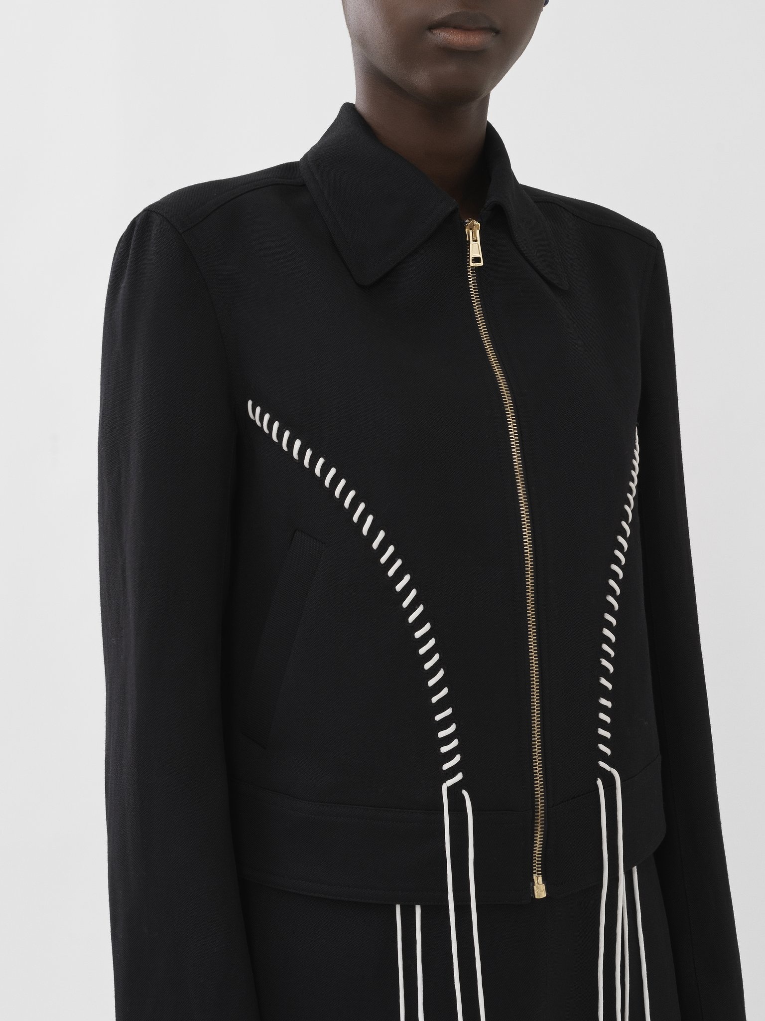 CROPPED ZIPPED JACKET - 5