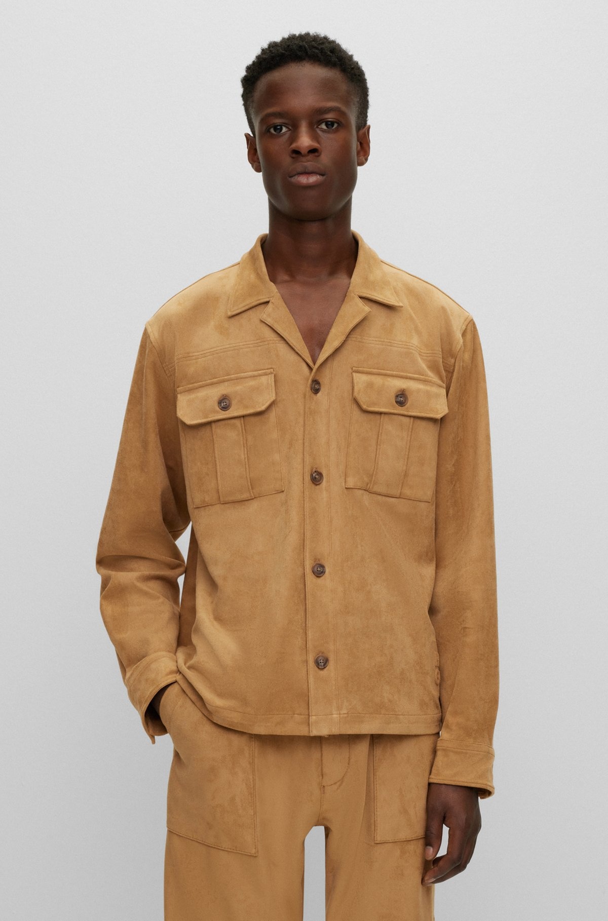 OVERSIZE-FIT OVERSHIRT IN SYNTHETIC COATED FABRIC - 2