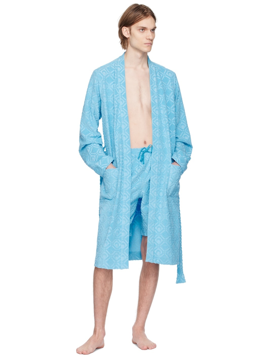 Blue Jacquard Robe - 4