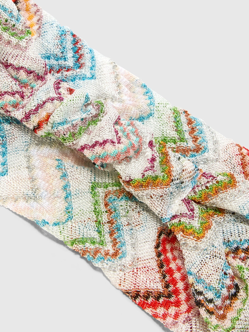 Missoni Lamé and Viscose Hairband with Knitted Effect and Zigzag Pattern outlook