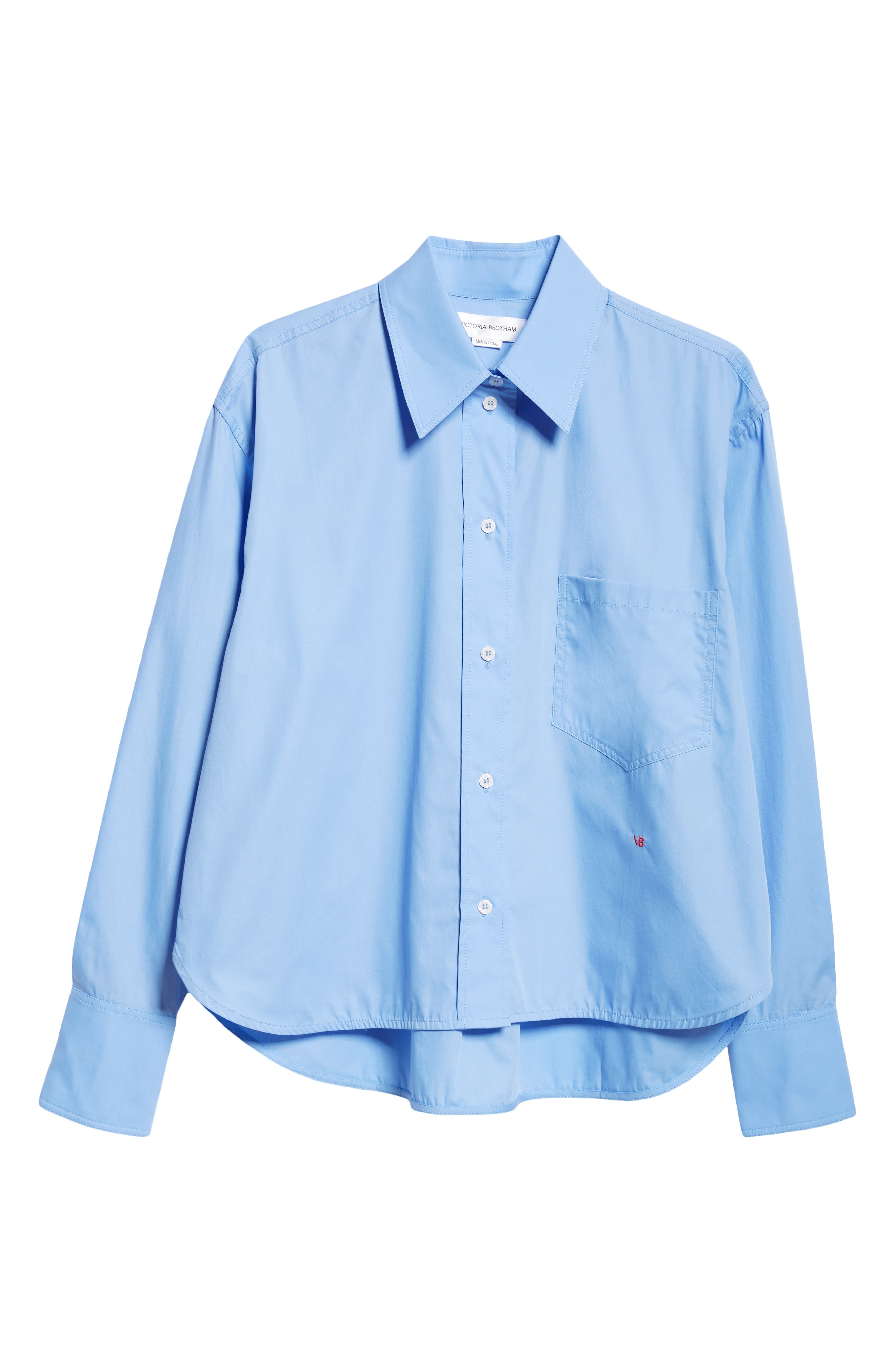 Crop Organic Cotton Poplin Button-Up Shirt - 6