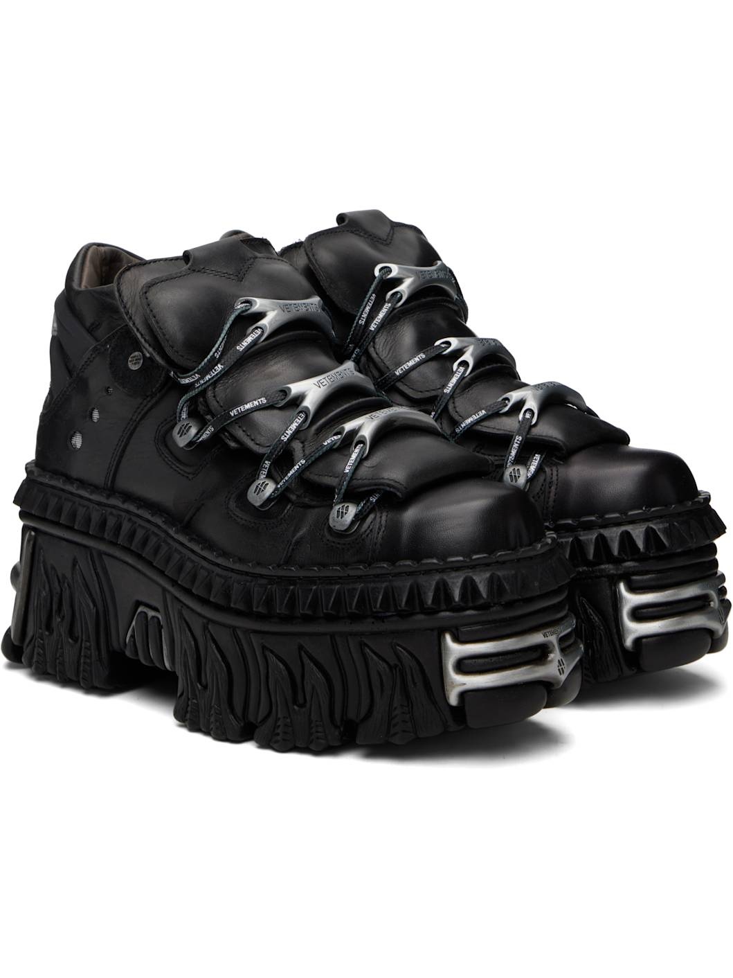 Black New Rock Edition Platform Sneakers - 4