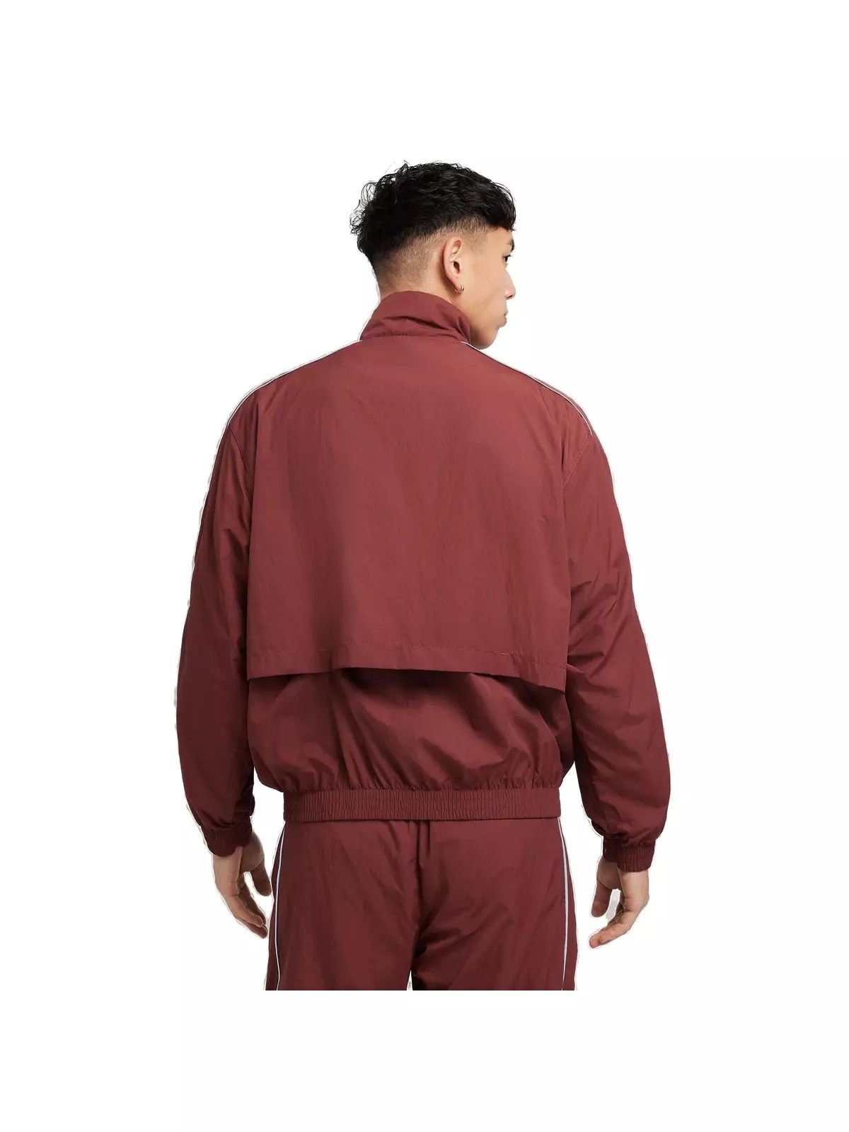 Men's Sportswear Solo Swoosh Woven Track Jacket - Dark Red - 2