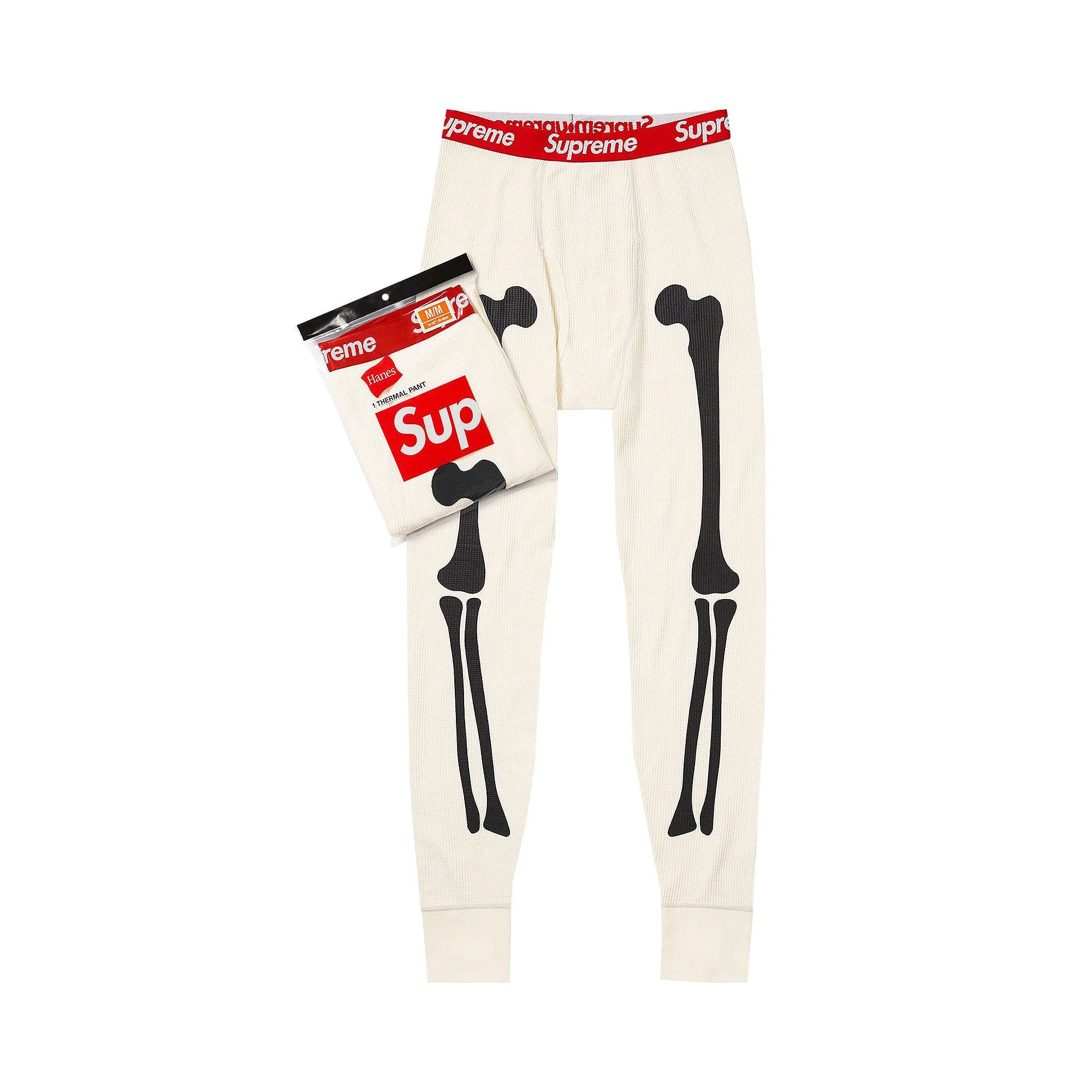 Supreme x Hanes Thermal Pants 'Natural' - 1