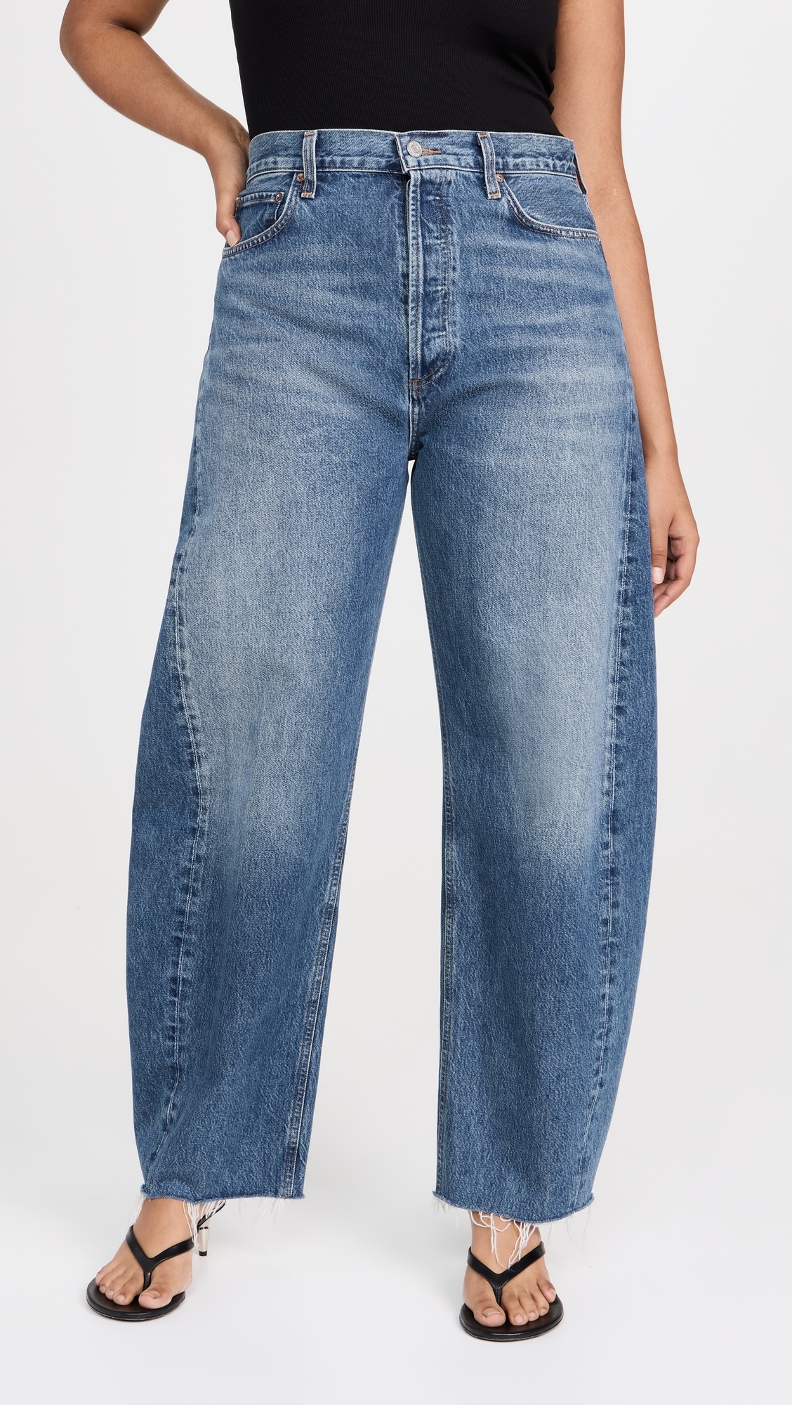Luna High Rise Curved Taper Jeans - 8