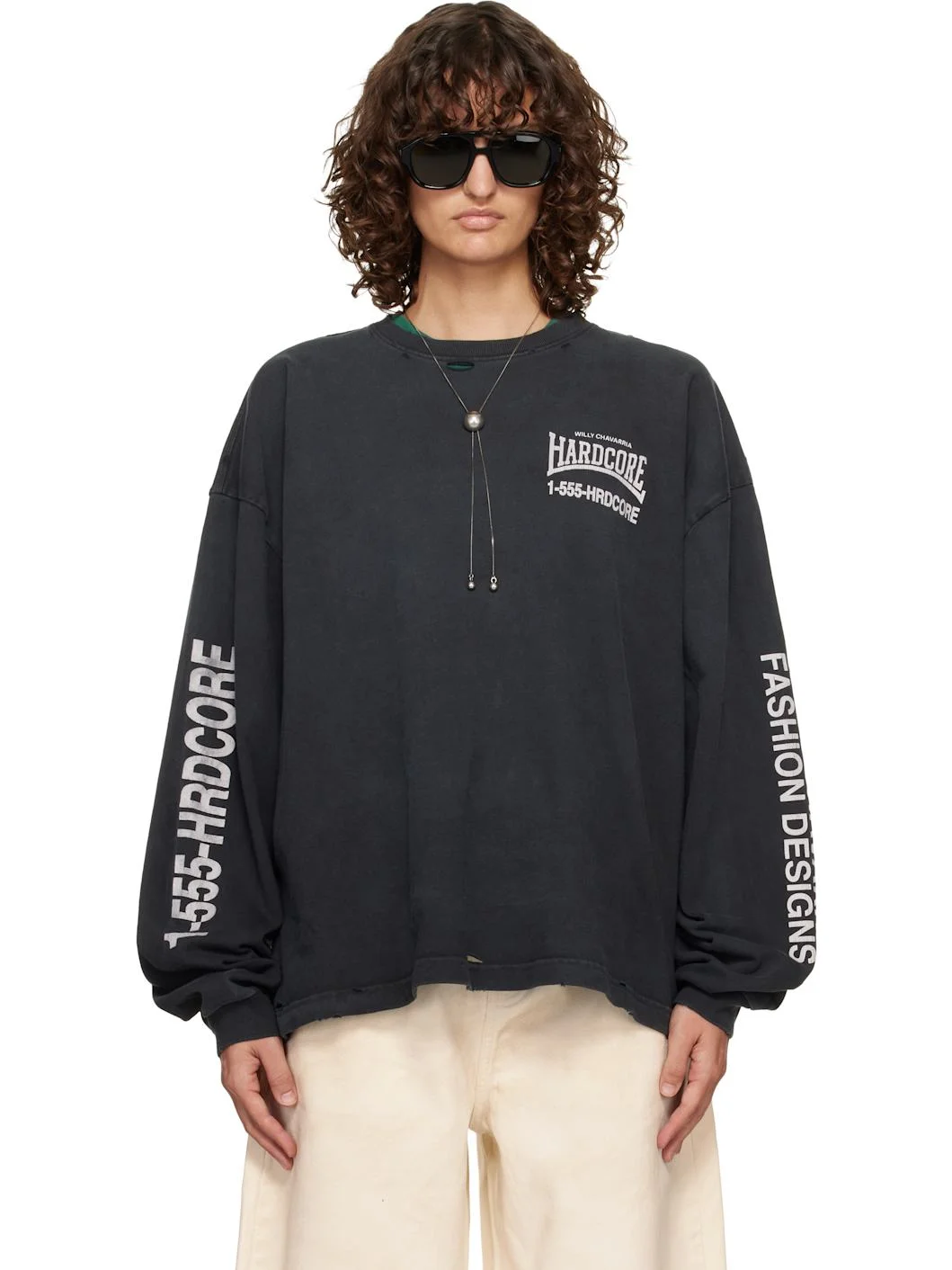 Black 'Hardcore' Buffalo L/S T-shirt - 1