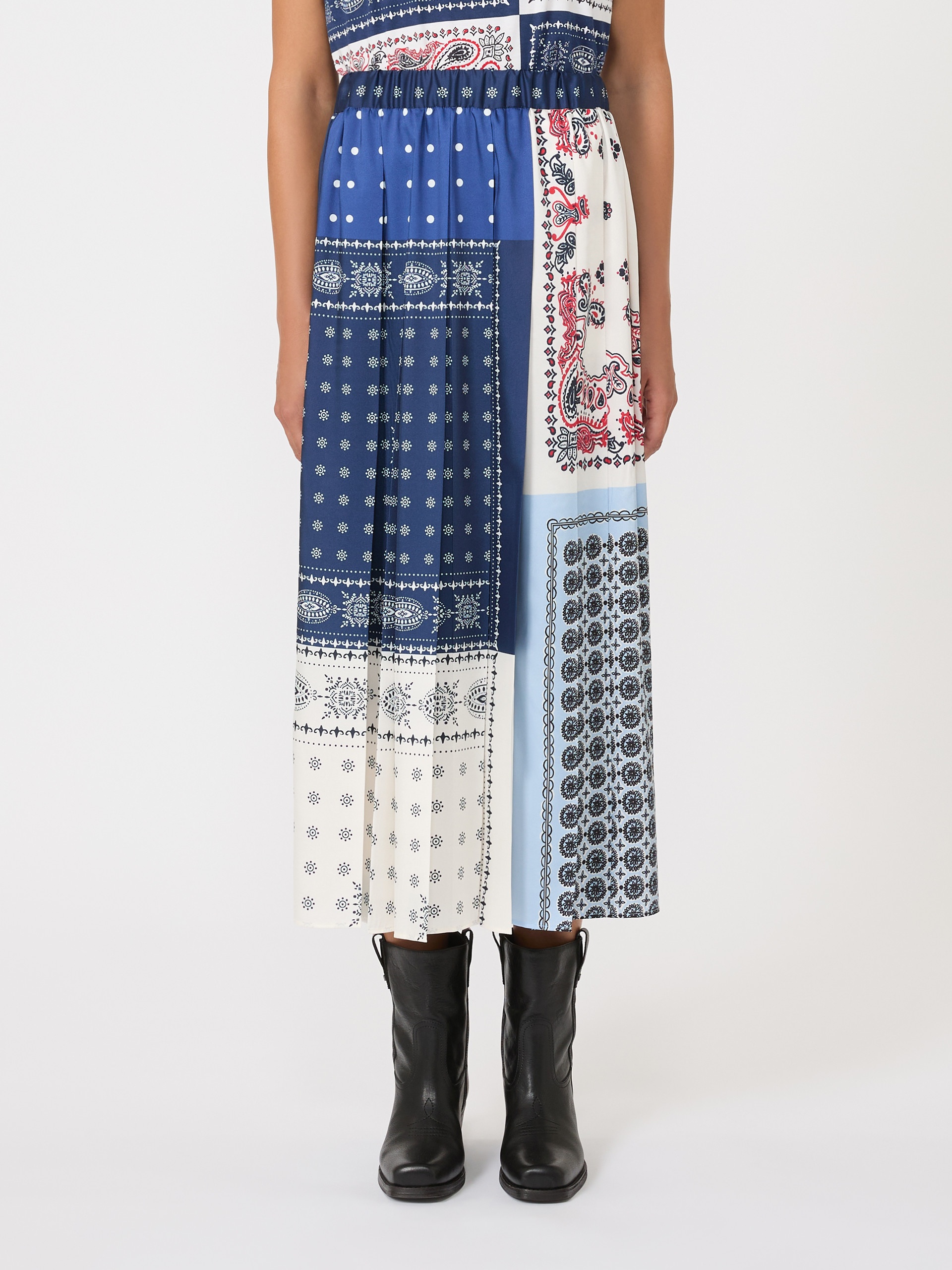 LUNA Printed twill skirt - 3
