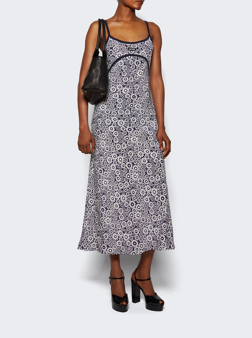 Long Floral Print Crepe Dress Bluxbianco - 2
